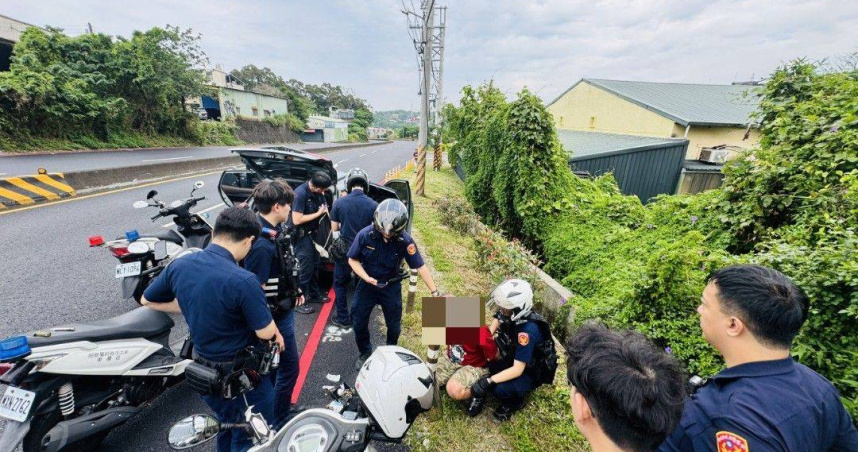 毒駕男撞爛電信箱竟當街「換備胎」　淡水警圍捕搜出改造子彈、毒菸彈