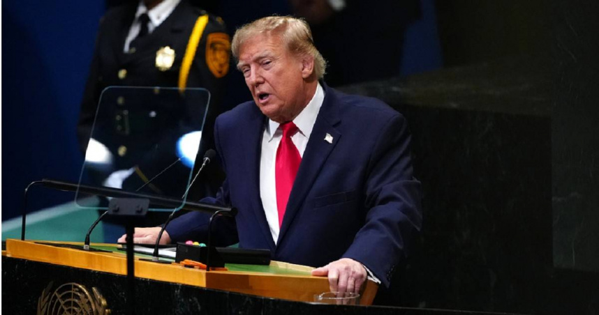 美國總統川普（Donald Trump）在聯合國大會火力全開。（圖／達志／美聯社）