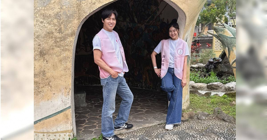 王海輪與藝術家女友Penny推動音樂教育公益。（圖／新北市采韻慈善會提供）