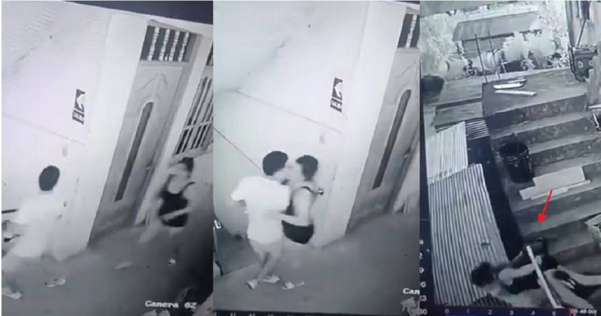 秘魯印加港傳出一對男女雙雙墜樓，兩人墜樓瞬間全被監視器拍下。（圖／翻攝自X）