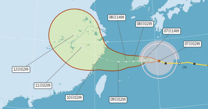 白海豚外圍環流影響台灣天氣。（圖／氣象署）