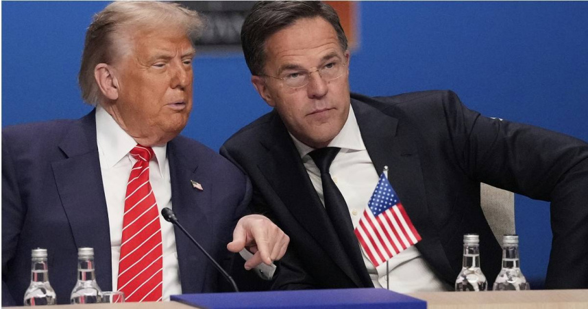 美國總統川普（Donald Trump）、北約秘書長呂特（Mark Rutte）。（圖／達志／美聯社）