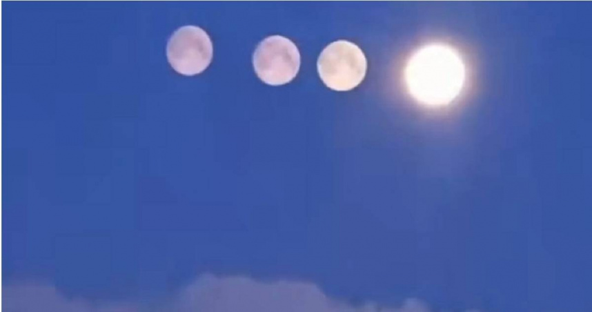 俄羅斯聖彼得堡（St. Petersburg）1日晚間的夜空出現罕見天象。（圖／翻攝自X平台／@RT_com）