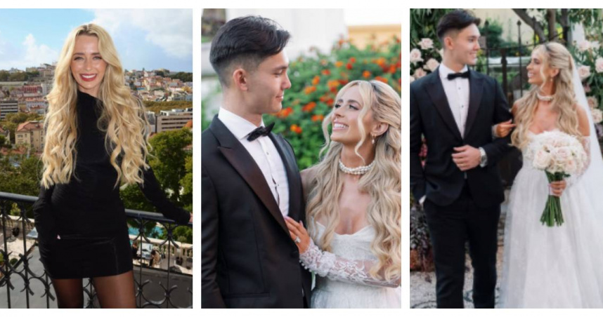 費爾柴爾德與妻子漢娜去年11月完婚，婚紗照曝光引發網友關注。（圖／翻攝自IG，hannafairchi、stu_fairchild4）