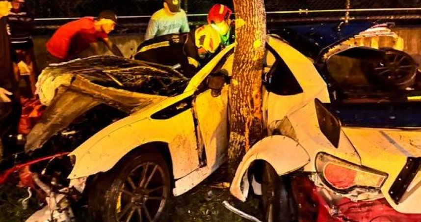 深夜驚魂！花蓮台9線轎車猛撞路樹　28歲駕駛受困車內命危送醫