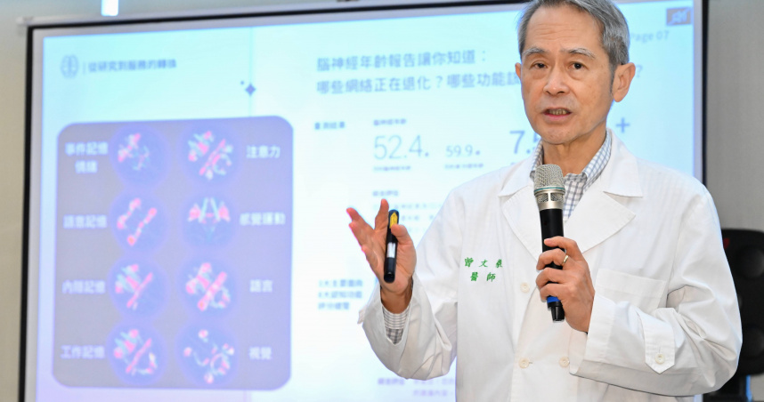 知名影像醫學專家曾文毅醫師是知名脫口秀演員的父親，他創設愛腦中心運用「水分子擴散式磁振造影」預測腦齡，有助於預防失智。（圖／愛腦中心提供）