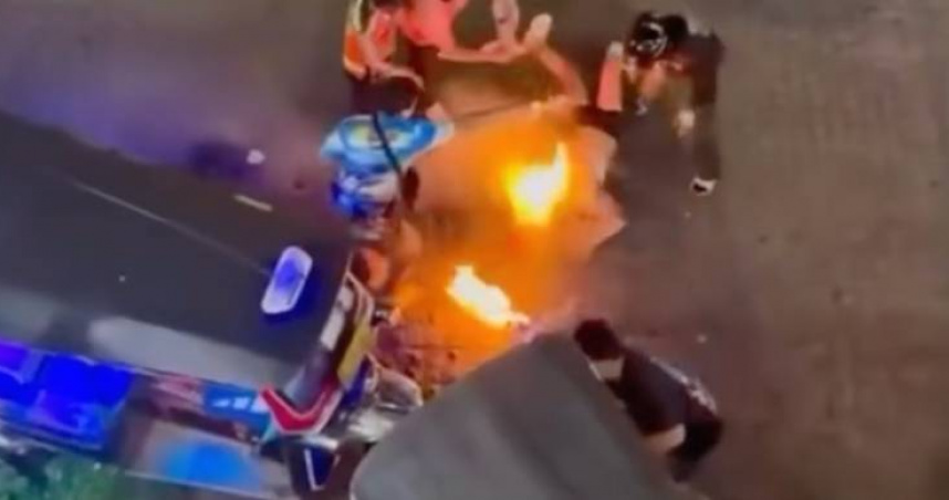 泰國曼谷市中心昨天（8日）晚間發生1起駭人聽聞的暴力事件。（圖／翻攝自Thaiger）