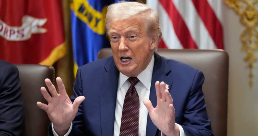 川普對於泰勒絲的婚訊給予祝福。（圖／達志／美聯社）