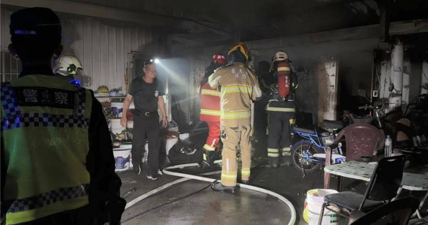 台東鐵皮屋惡火1死疑電暖器釀悲劇。（圖 ／翻攝畫面）