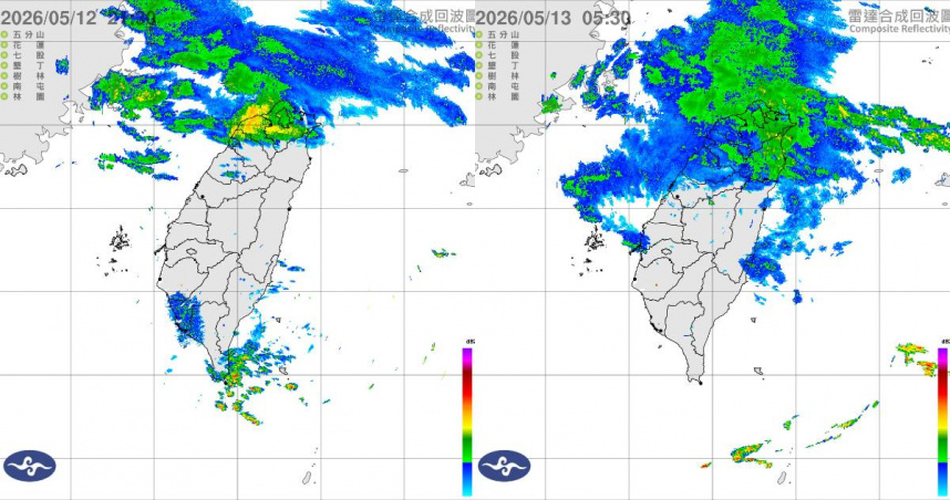 鄭明典指出，從昨晚開始到今天上午，持續有「不下雨的雷達回波」通過北台灣。（圖／翻攝自臉書／鄭明典）