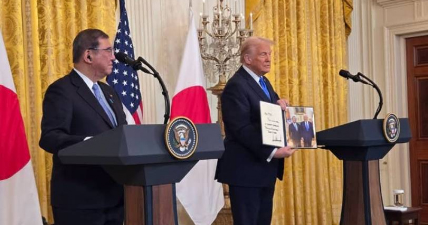 日美關稅協議公告有落差。（示意圖／翻攝自Instagram@ishibashigeru）