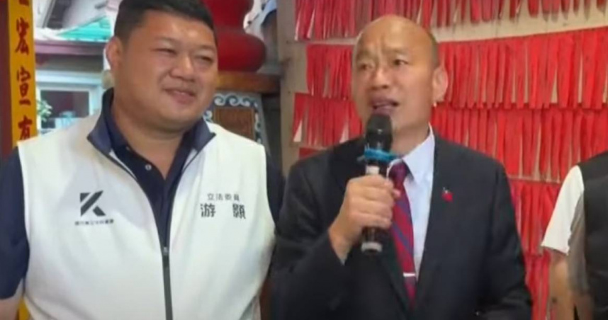 立法院長韓國瑜陪同游顥以車隊掃街拜票