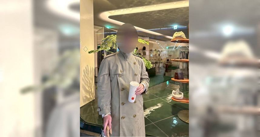 王男向A女索要禮物多屬高價精品，圖中所穿的Burberry風衣就是禮物之一。（圖／投訴人提供）