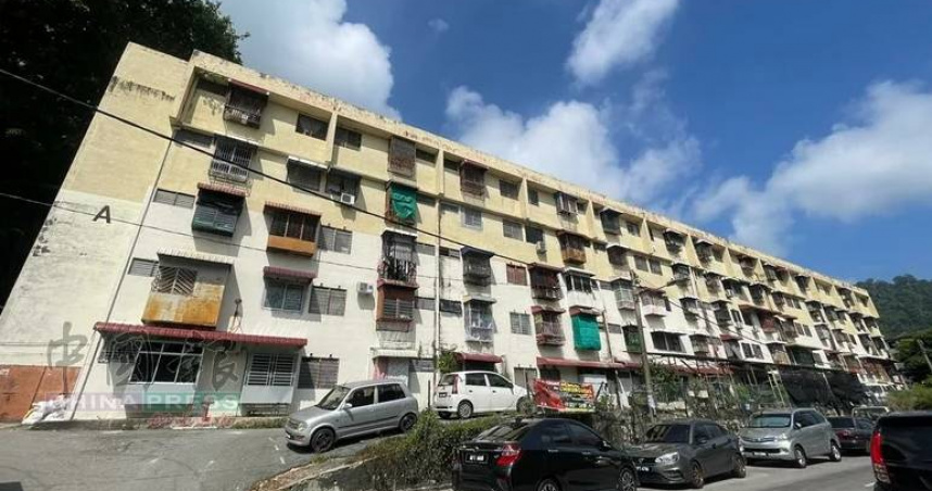 事件發生在檳城公巴友誼花園人民組屋（類似台灣社會住宅）一處單位。（圖／翻攝自馬來西亞中國報網頁）