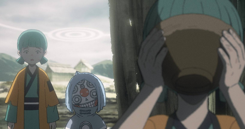 片中的「靈守小鬼」（中）引渡「小妹」（左）的過程衝擊力強到令人心痛。（圖／甲上提供）