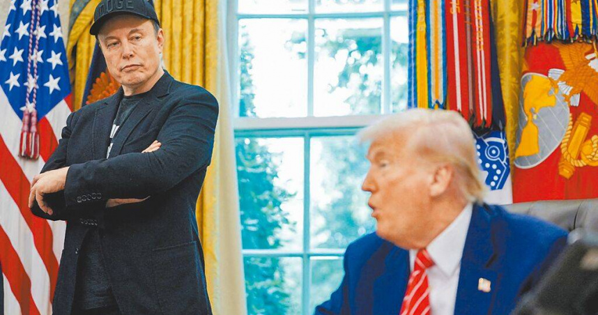 美國《大而美法案》再前進一步，參議院通過程序性投票，最快30日出爐。全球首富馬斯克（左）批評，簡直瘋了！（圖／路透社）