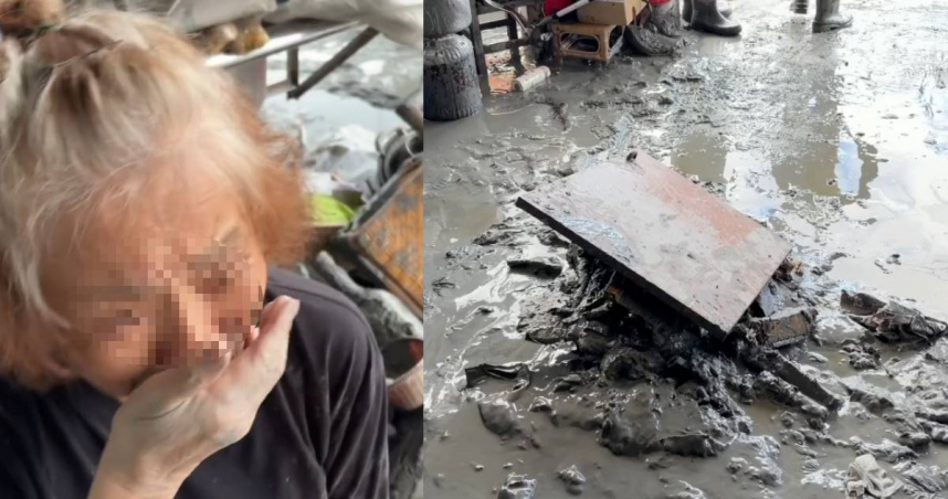 光復鄉災民哭訴丈夫才剛過世，還在殯儀館就發生這場災難。（圖／Threads@kekehoop_69提供）