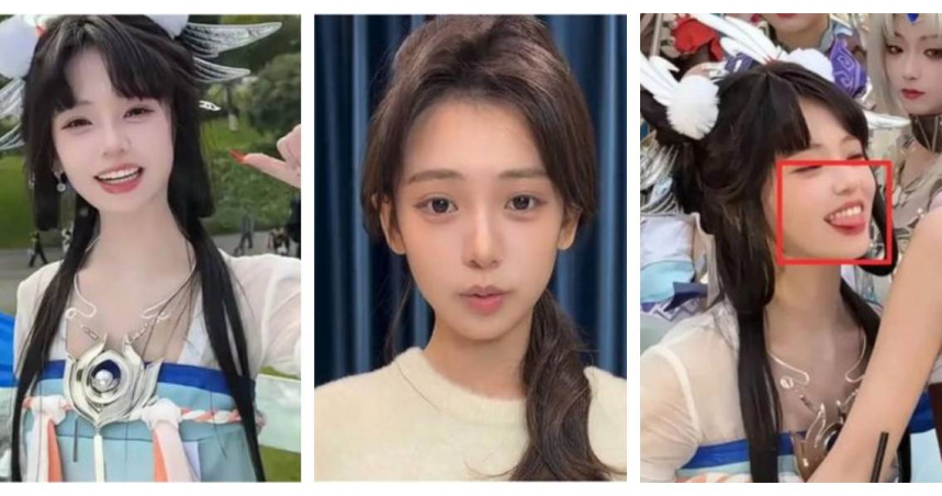 抖音網紅「我不叫龍蝦」於《王者榮耀》十週年活動中扮演嫦娥，引發爭議。（圖／翻攝自微博）