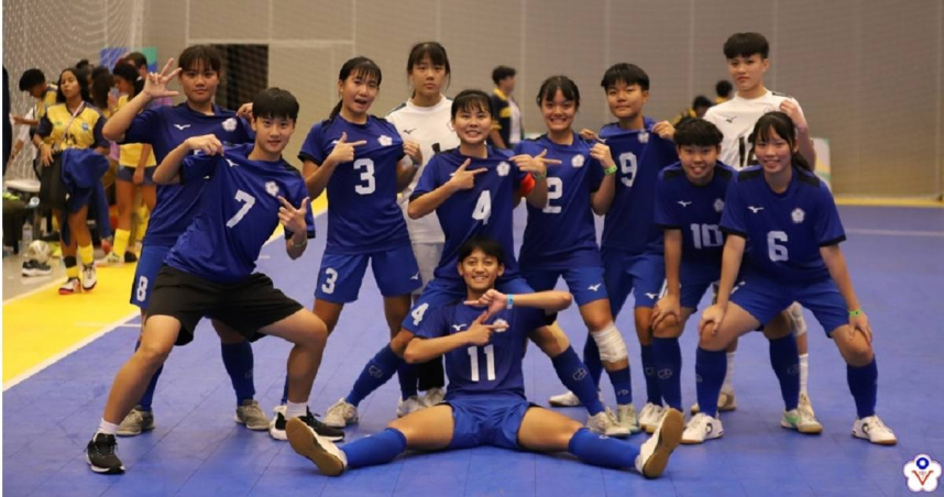 2025年世界中學生五人制足球錦標賽中華隊在女生組晉級8強。（圖／高中體總提供）