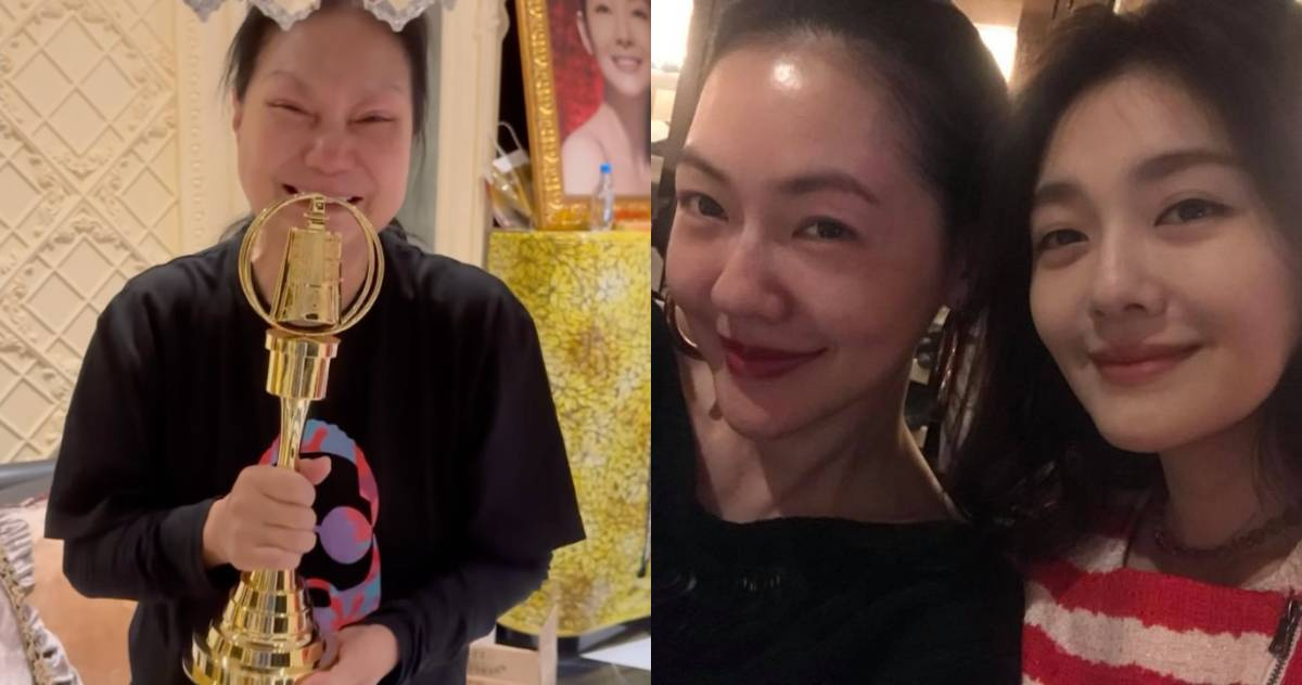 小S開箱金鐘獎座: MOM笑cry喊補上我的心 大S遺照同框太催淚