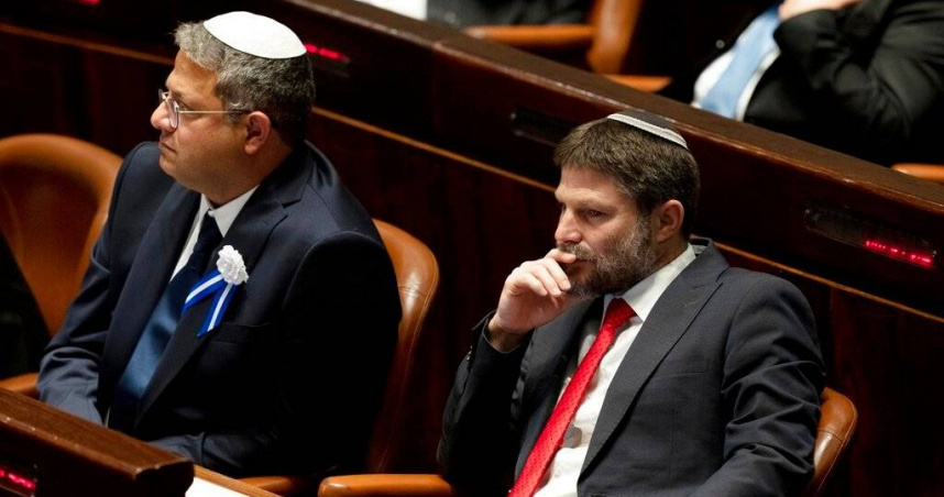 以色列國家安全部長本格維爾（Itamar Ben-Gvir，左）、財政部長斯莫特里奇（Bezalel Smotrich，右）。（圖／達志／美聯社）