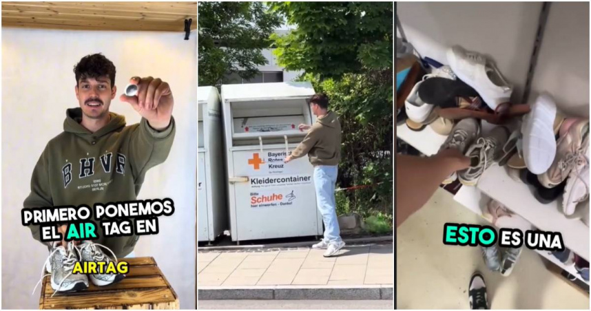 一名德國網紅突發奇想，將GPS放進了捐贈給紅十字會的球鞋裡，想觀察最後這雙球鞋去向何方。誰知道最終的真相確認人感到齒冷。（圖／翻攝Tiktok／simplementeinversiones）