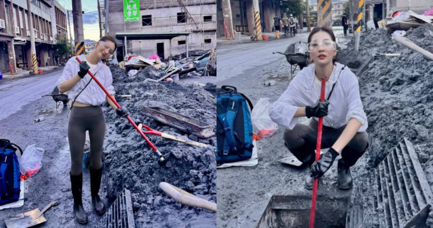 網紅妍安赴災區救災。（圖／翻攝自Instagram@anntw0219）