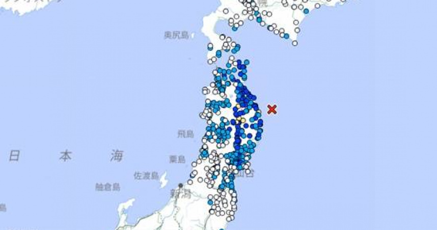 日本岩手縣外海1日晚間發生規模6.0地震，岩手縣、青森縣最大震度達4級，日本氣象廳表示無海嘯之虞。（圖／翻攝自日本氣象廳官網）