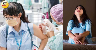 部分新冠肺炎患者康復後，會出現失眠（右圖）等後遺症；此外，施打疫苗（左圖）的時間也需精算，以免造成免疫系統紊亂。（示意圖，非當事人）（圖／林士傑攝、123RF）