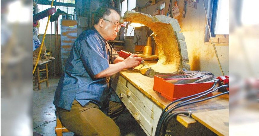 張敬大師生前60多歲時創作的模樣。（圖／中國時報周麗蘭攝）