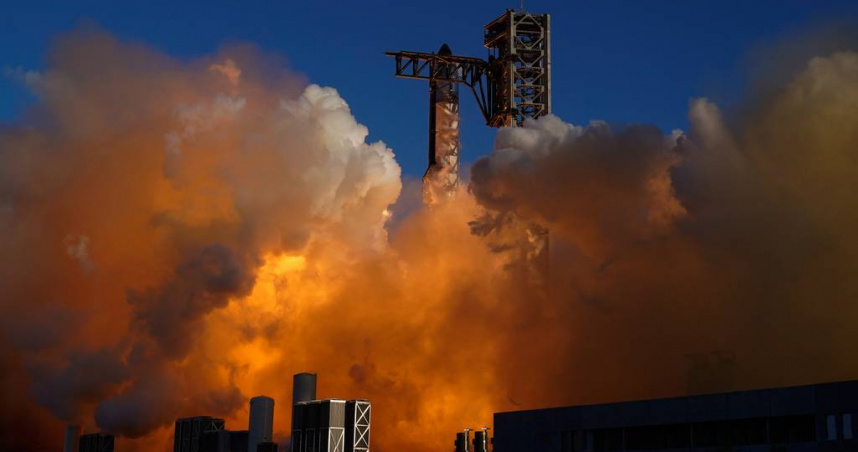 SpaceX的巨型火箭「星際飛船」。（圖／達志／美聯社）