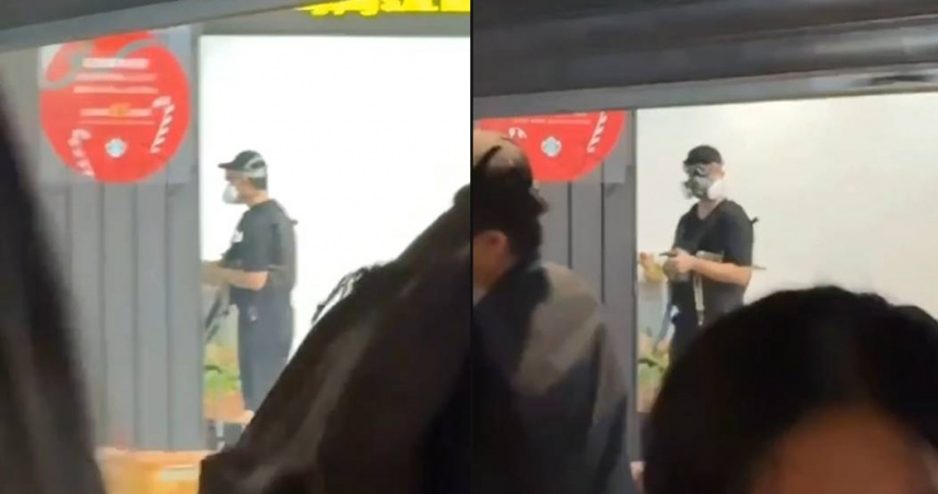 北捷隨機攻擊嫌犯戴防毒面具作案畫面曝　軍方：生存遊戲用煙霧彈