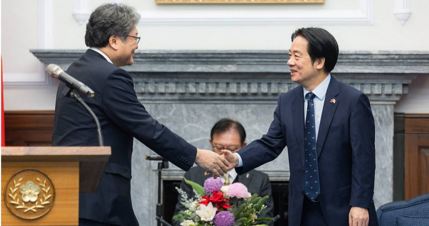 賴清德總統今（22）日上午接見日本自民黨幹事長代行萩生田光一眾議員乙行。（圖／取自總統府網站）