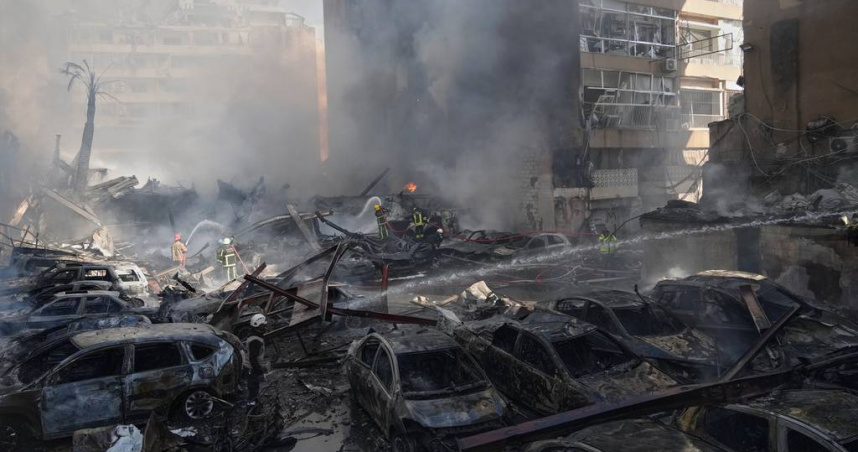 以色列空襲黎巴嫩。（圖／達志／美聯社）