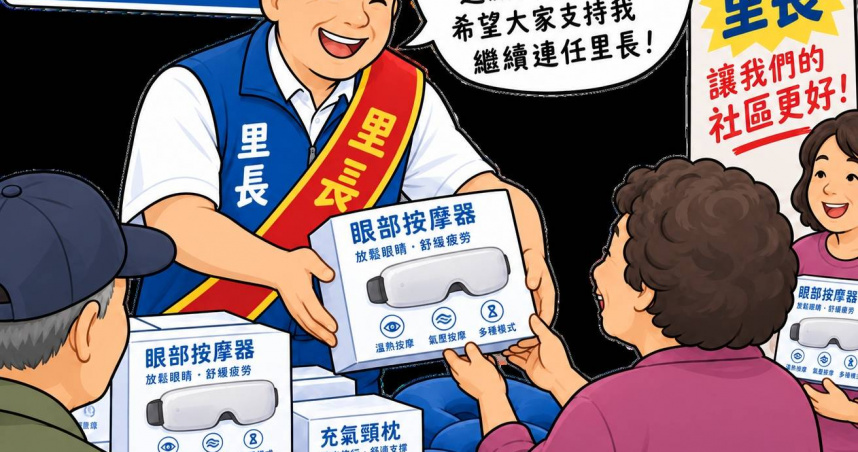 送「眼部按摩器、頸枕」涉賄　楠梓里長候選人、樁腳聲押