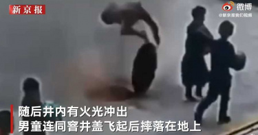 鞭炮扔進下水道!8歲男童慘噴飛「全臉燒傷」...驚悚畫面曝光