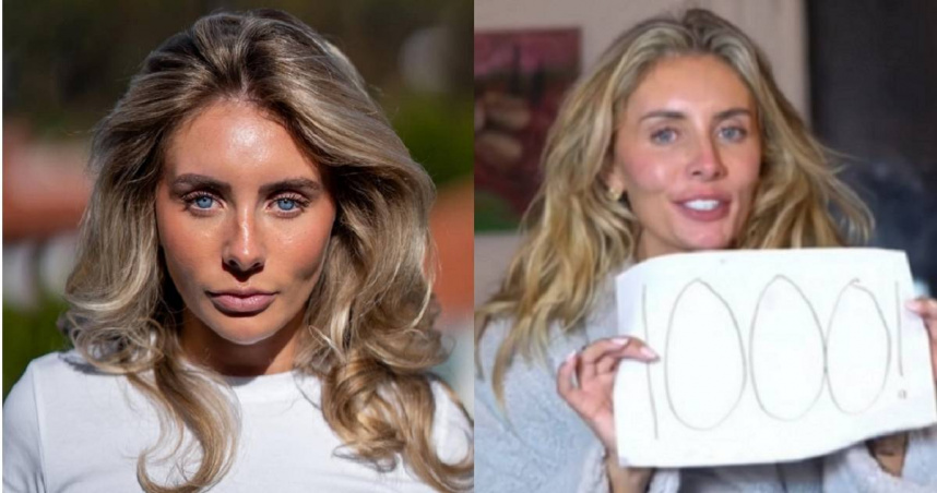 成人女星邦妮（Bonnie Blue）為了挑戰紀錄，要在12小時內和1057名男子發生性關係，所以邀請男粉絲到她的倫敦豪宅，吸引許多人前往。（圖／翻攝自Bonnie Blue Instagram／翻攝自Bonnie Blue TikTok）