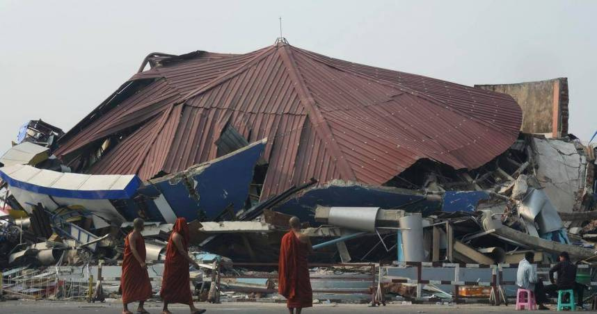 緬甸28日發生芮氏規模8.2強震。（圖／達志／美聯社）