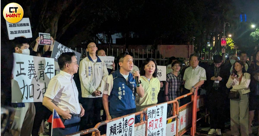 針對劉世芳指國民黨北檢集結「參與全法辦」，北市議員李明賢怒嗆，「把我移送」。（圖／林冠吟攝）