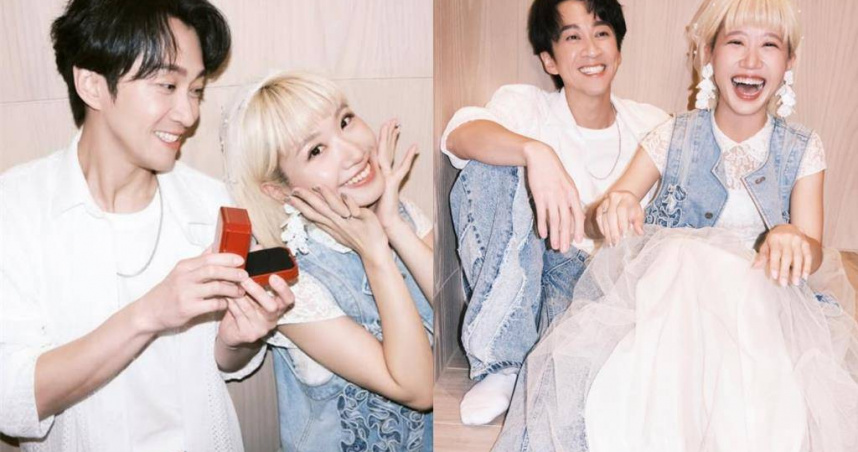 陳漢典、Lulu宣布結婚喜訊。（圖／摘自臉書／Lulu 黃路梓茵）