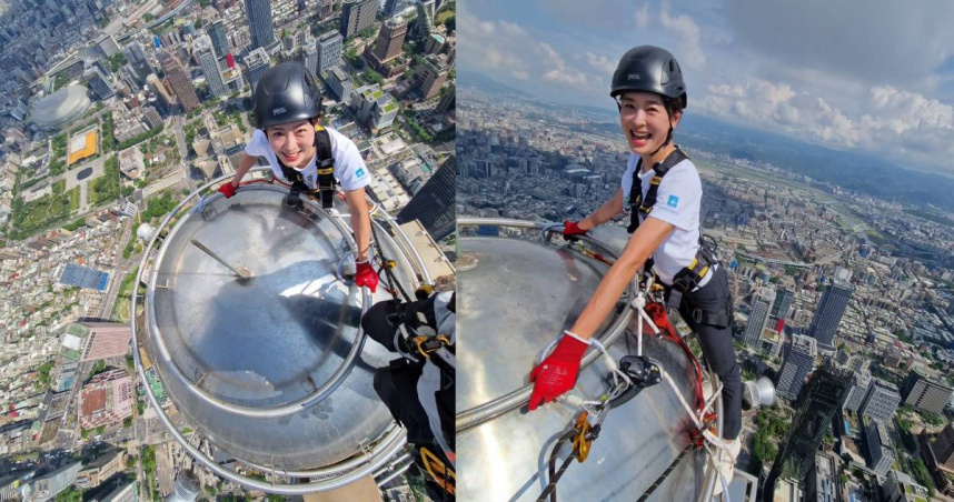 賈永婕親自登上台北101頂端。（圖／翻攝自臉書／賈永婕的跑跳人生）