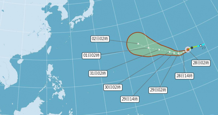 白海豚颱風最新路徑。（圖／氣象署）