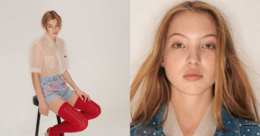 讓人想起搖滾世代的華麗:Miu Miu聯手Levi’s改造,把古董501、Trucker牛仔外套加上澎袖、幾何拼接和水鑽綴飾