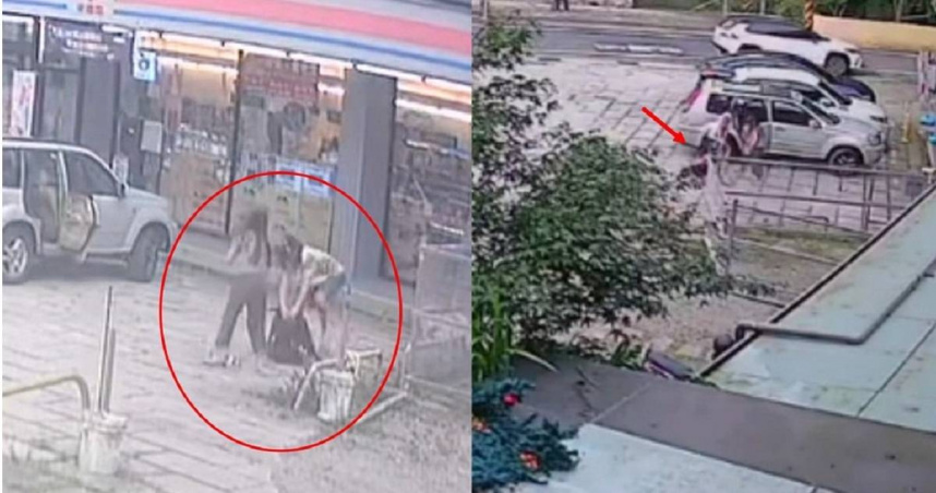 比特犬失控狠咬浪浪，遊客竟開車落跑惹眾怒。（ 圖／翻攝畫面）