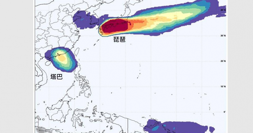 氣象專家賈新興提醒，南海一帶的熱帶性低氣壓可能在明晚至週日晚間發展為今年第16號颱風「塔巴」。（圖／翻攝自臉書「賈新興」）