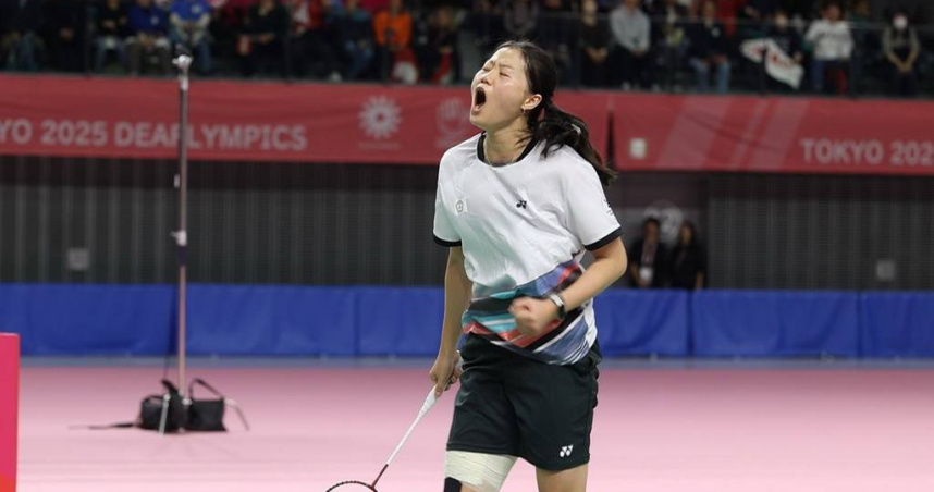 羽球選手沈彥汝在場上以冷靜著稱，難得吶喊展現拚戰決心。（圖／運動部提供）