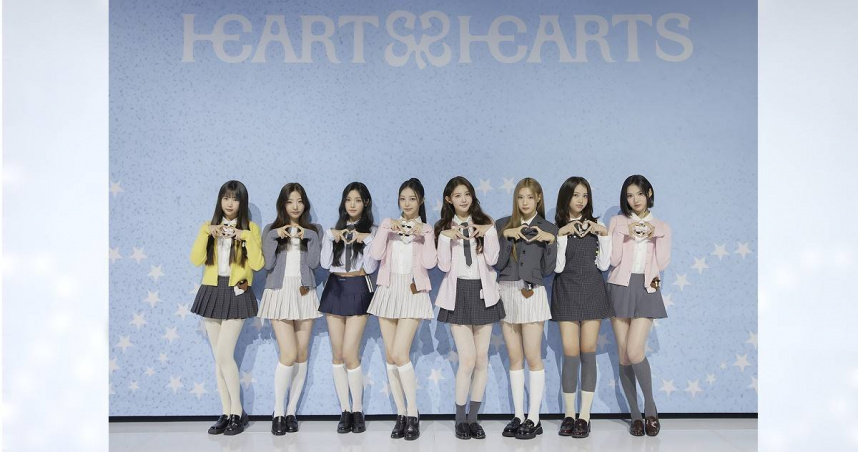 Hearts2Hearts由8名成員組成，她們把少女時代當作榜樣，盼能發揮多人組合的優勢。（圖／SM Entertainment提供）