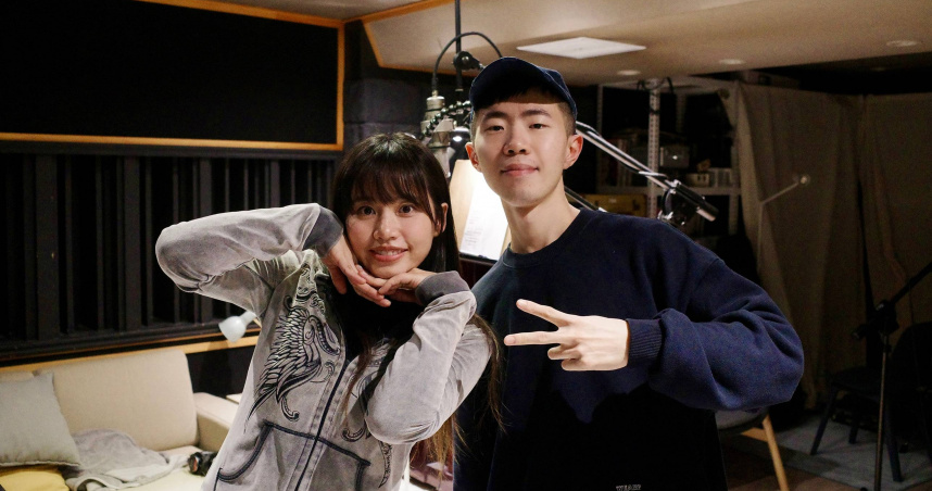 吳汶芳與鄭興合作新歌〈月亮枕〉。（圖／理響音樂提供）