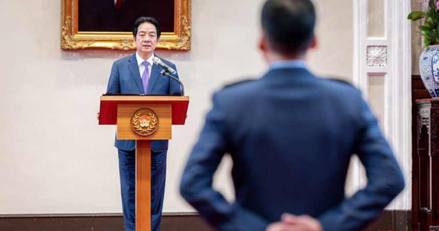 賴清德主持將官晉任授階典禮並致詞。（圖／總統府提供）