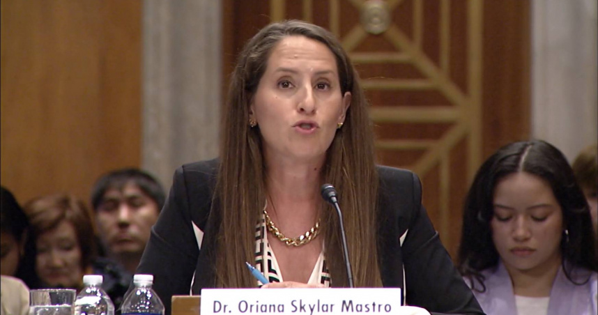 美國五角大廈中國軍事專家、史丹佛大學研究學者梅惠琳（Oriana Skylar Mastro）。（圖／翻攝自美國參議院外交委員會）